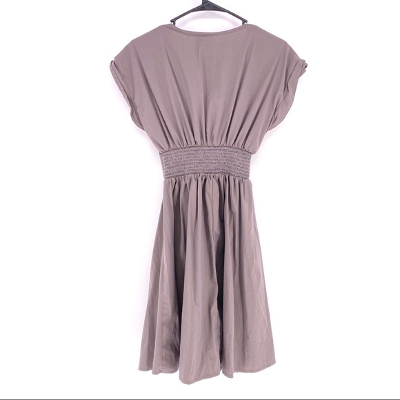 Love Ady Olive Front Zip Sleeve Cuff Dress -Large - Picture 3 of 6